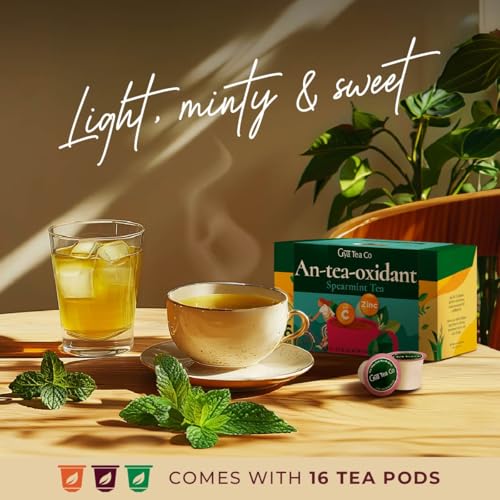 Image of Gya Tea Co Spearmint Tea Gift Set (16 Count) - Decaf Tea Pod for Lovers Get Well Gifts - Manually Harvested - Enjoy Hot or Iced