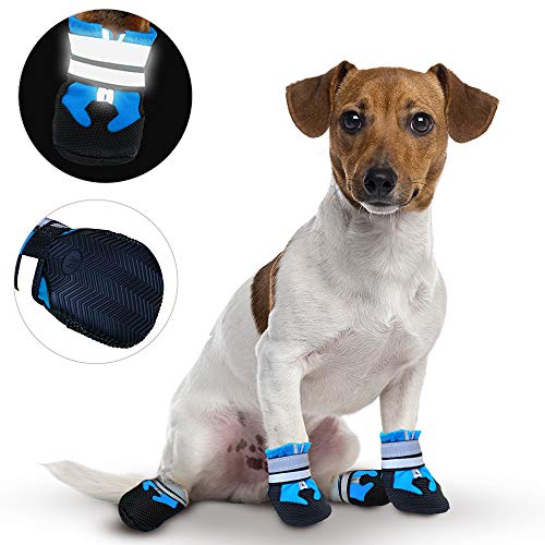Lurowo Hundeschuhe 4er-Set - Wasserdichte Pfotenschutz Mit Reflektorstreifen