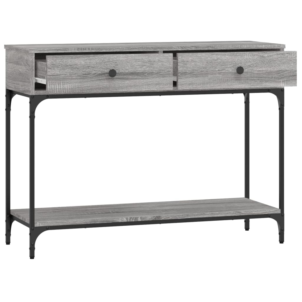 Sonoma stolik konsolowy, szary, 100 x 34,5 x 75 cm, wąski stolik pomocniczy z materiału drewnopochodnego z metalowym stelażem, stół do przedpokoju do salonu i przedpokoju
