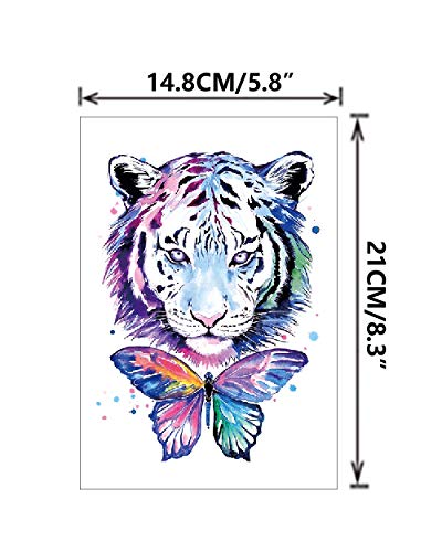 Tiger Pattern Fake Temporary Tattoo Stickers For Teen Adult Man Woman 9 Sheets #TOP4