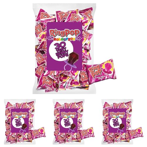 Image of Ring Pop Purple Candy Lollipops, Bulk Individually, 30 Count (Pack of 4)