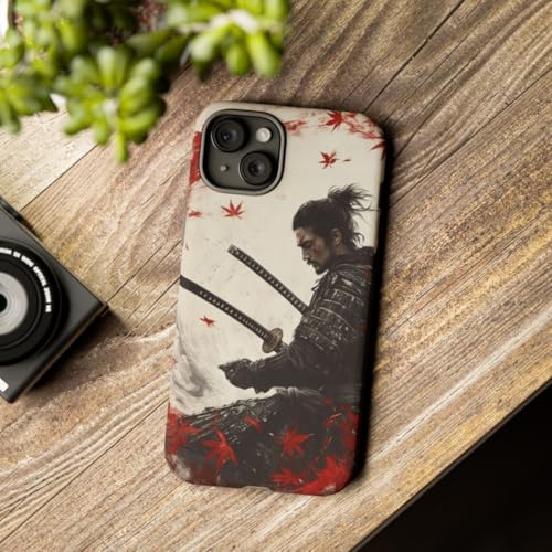 Coque iPhone 15 Plus Samouraï rigide feuilles érable rouges - 3