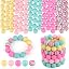 pink,light pink,mint green,yellow,rainbow printed bead