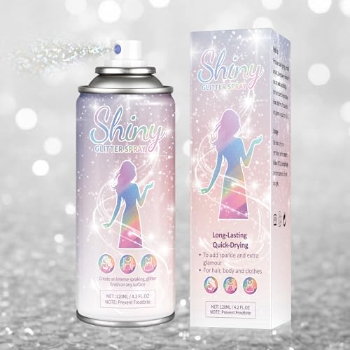 AOAZXBB Body Glitter Spray Hair Glitter Spray Quick-Drying Long Lasting Shimmer Body Spray for...
