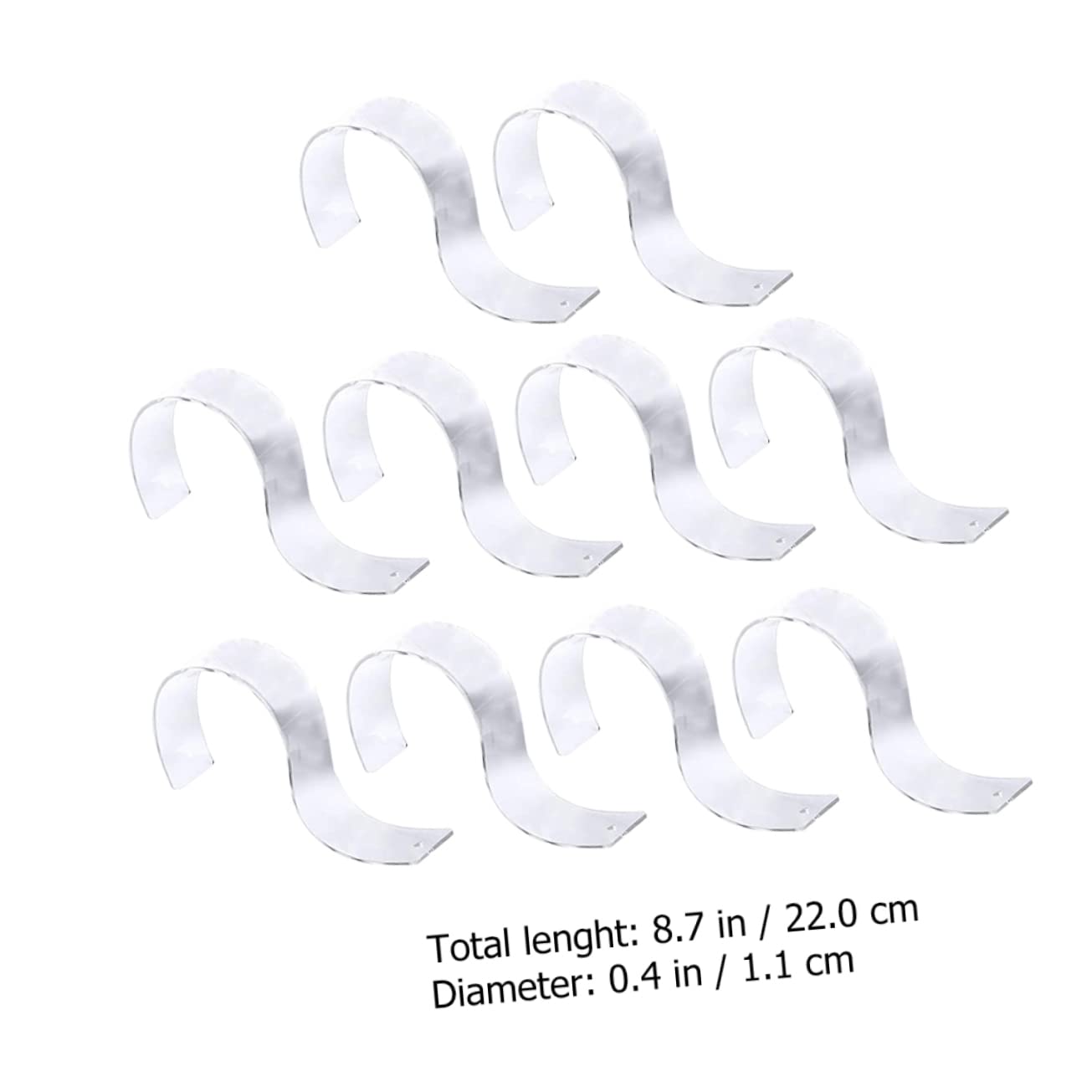 Acryl Gürtelständer 10 Stück S-förmig für Gürtel, ohne Grate