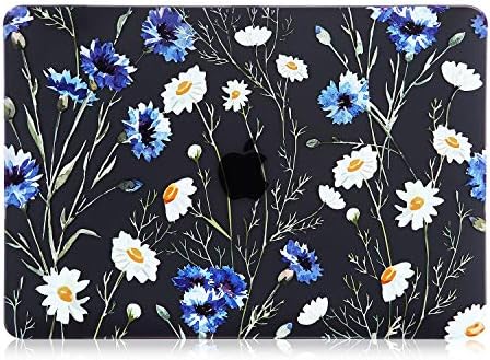 iDonzon Case for MacBook Pro 16 inch (A2141, 2020 2019 Release), 3D Effect Matte Black See Through Hard Cover Compatible Mac Pro 16 inch with Touch Bar and Touch ID - Floral Pattern