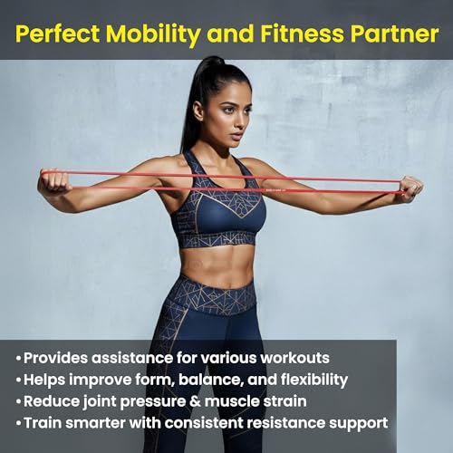 Image of PulseITLoopBand Heavy Resistance Band for Exercise & Stretching, Pull Up Band Suitable in Home & Gym Workout, Power Bands for Men & Women. (Material: Natural Rubber) (Red (7-15kg))