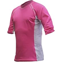 Sharkskin Rapid Dry Range Short Sleeve, Pink/White, Size X-Small