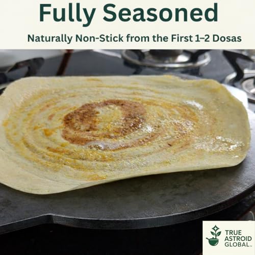 Image of Pure Iron Dosa Tawa, 12 Inch, 10mm Thick, Fully Seasoned, Non-Stick, Flat Borderless Design, 30 cm, 6.2 kg (10 mm)
