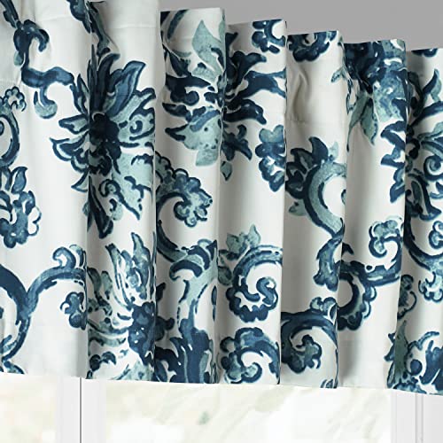Hpd Half Price Drapes Window Valance 50 X 19 Cotton Indonesian Printed, Prtw-Vld40-19, Indonesian Blue #TOP3
