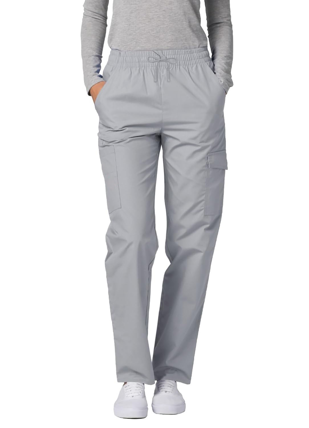 Adar Uniforms Universal Scrubs for Women - Tapered Cargo Scrub Trousers - 506 - Silver Gray - M