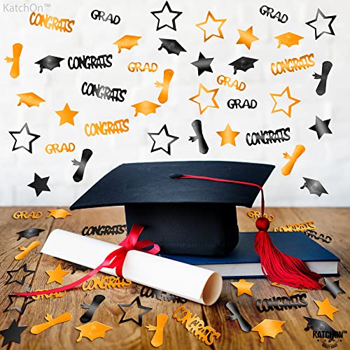 Image of Graduation Decorations 2026 | Congrats Grad Graduation Confetti 2026 - Pack of 1000 | Orange and Black Confetti | Graduation Confetti Class of 2026 | 2026 Graduation Table Decorations, KatchOn