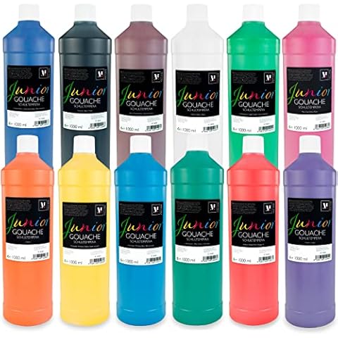 Malverk Junior - Gouache Farben Set 12 x 1 Liter Cover