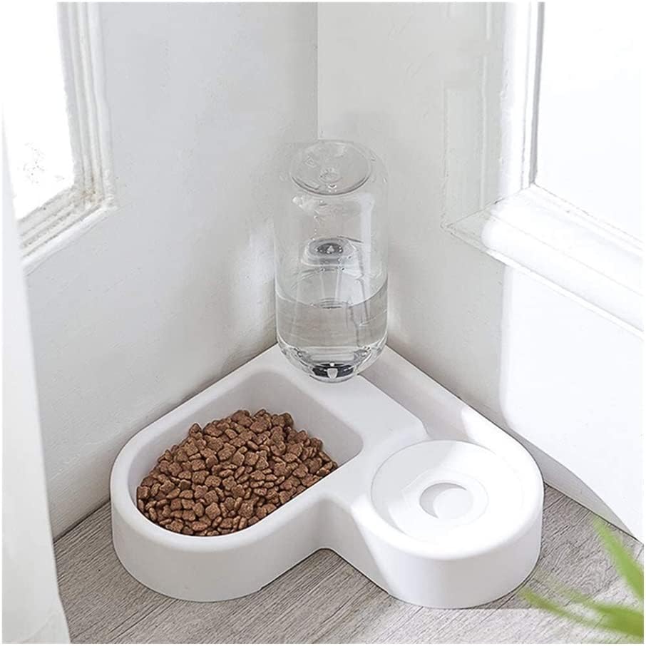 pet Water Dispenser 2 in 1 Pet Feeder Water Automatic Dispenser with Bottle Dog Cat Spill Proof Pet Drinking Fountain Water Bowl for Pets Feeding No Spill Pet Water Bowl for Puppy Kitten Feed Pet Bow