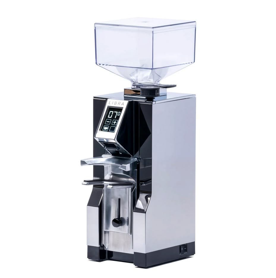 EurekaMignon Libra Espresso Grinder | Grind by Weight | 55mm Burrs | Stepless | Silent Technology | Chrome