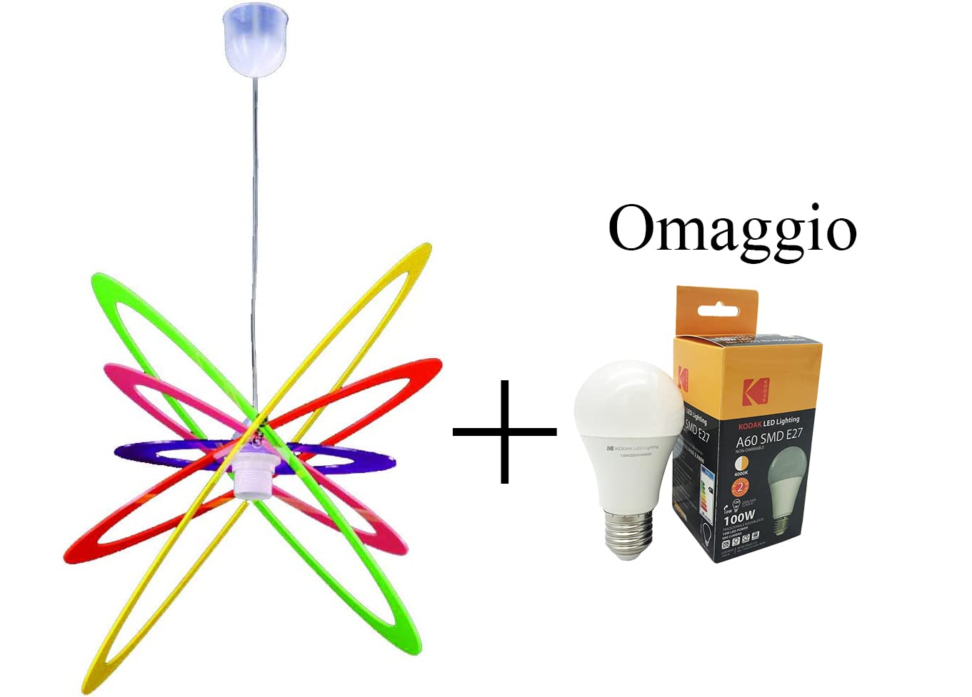 E-Led Componex by Lampadario camerette colorato in plexiglass MIX MULITCOLOR 60X40 CM
