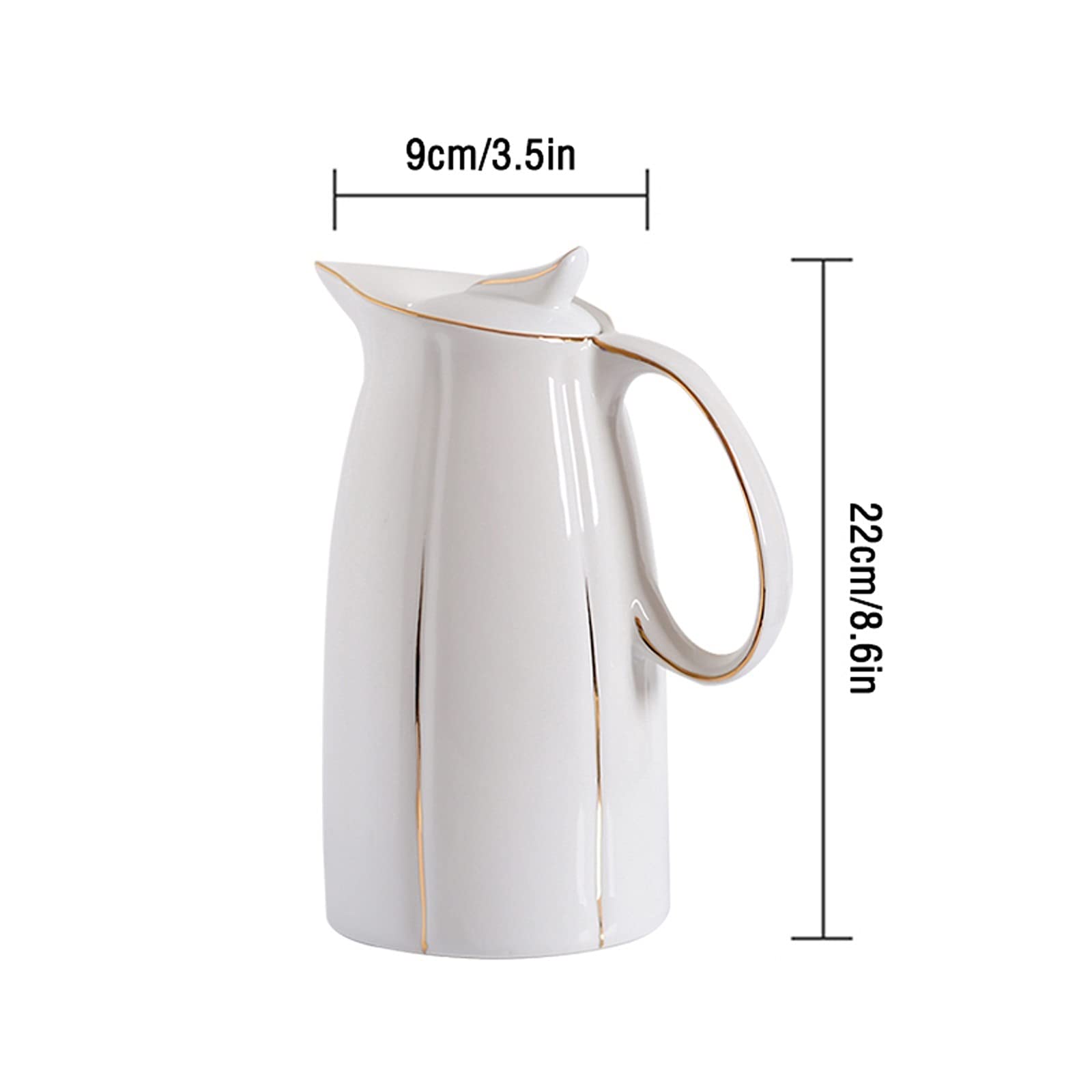 Pichets Pichet en céramique de Grande capacité avec Manche en céramique à Haute température résistante aux Boissons for Le Lait de thé Pot de Jus (Color : B, Size : 1.5L)