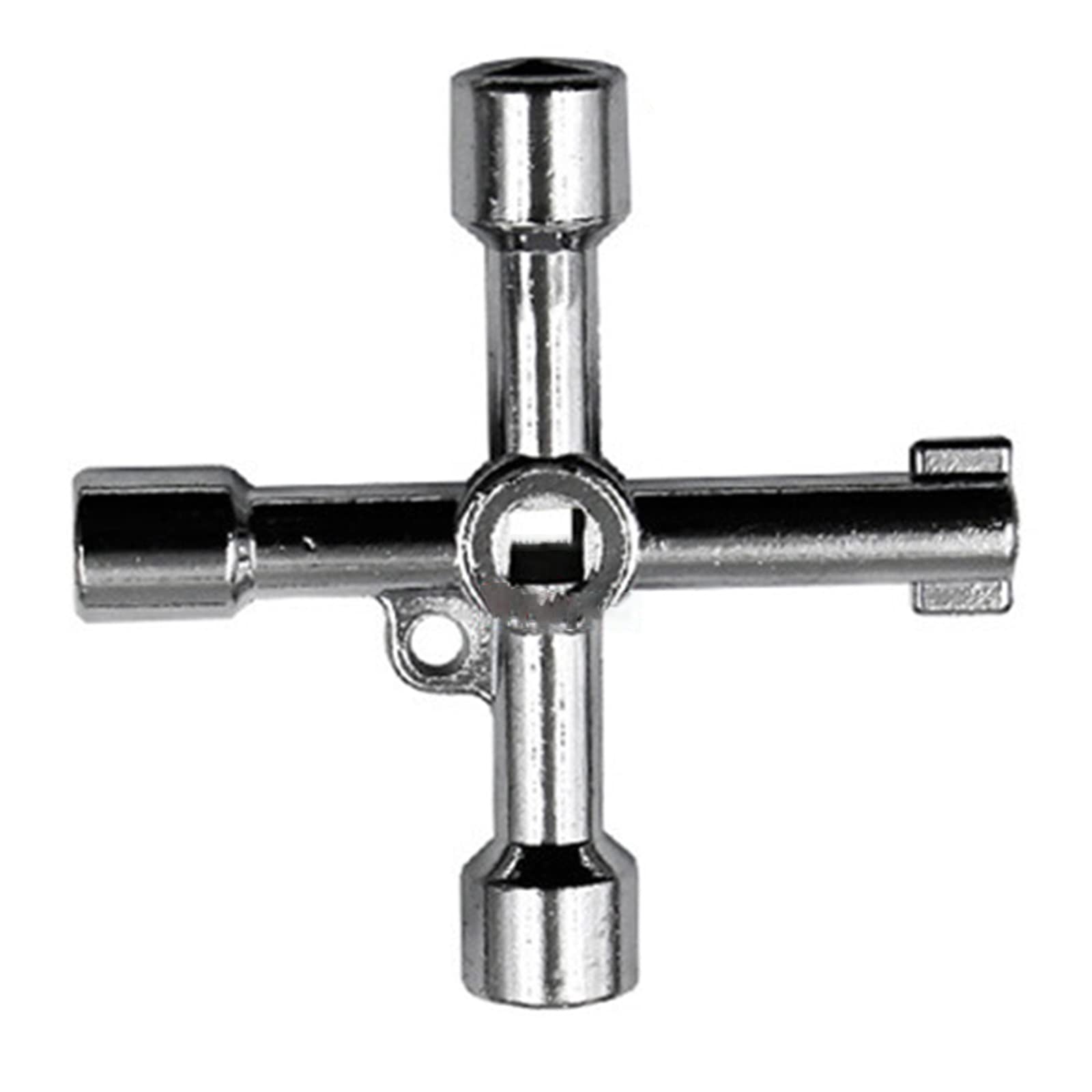 Helyzq Silver Key Wrench 4-Way Multi-Functional Utilities Triangle Square Triangle Wrench For Faucet Electrical Cabinet