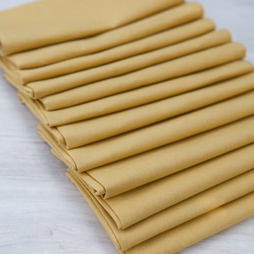 Set of 12 Napkins Mustard Cotton Linen Paula