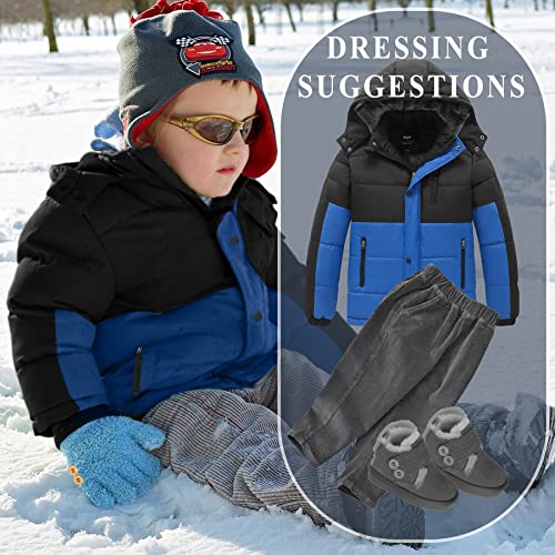 GGleaf Boy's Hooded Puffer Jacket Warm Quilted Outerwear Padded Winter and Autumn Coat3