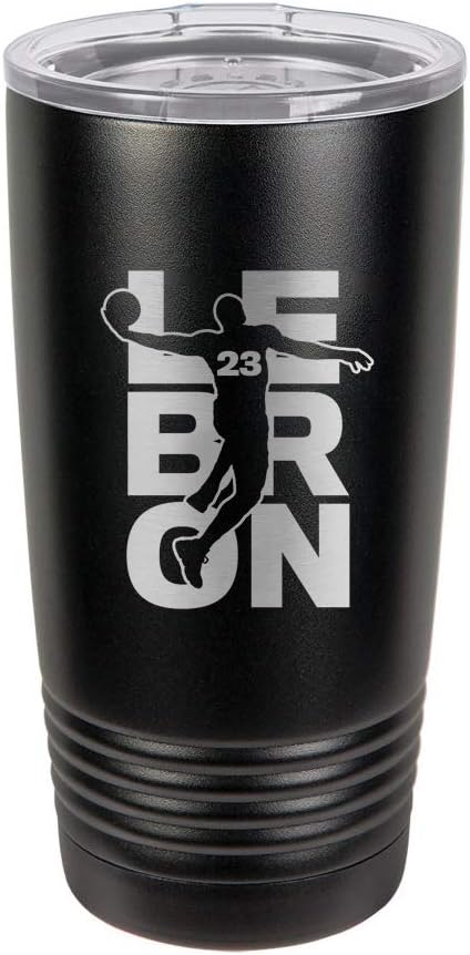Basketball Sports Athletic Player - 3D Laser Engraved Black Polar Camel 20 oz. Vacuum Insulated Tumbler Mug with Clear Lid New (Kawhi #2)