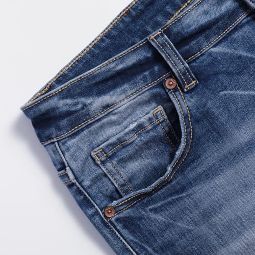 Men's Casual Jeans Mild Waist Classic Slim Fit Stretchable Denim Pants Featuring Whiskers Monkey Wash4