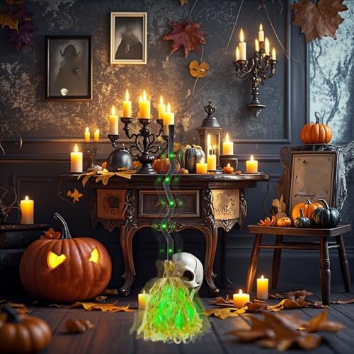Animated Moving Witch Broom Halloween Decoration Light Motion Prop，1 Pc - image 4