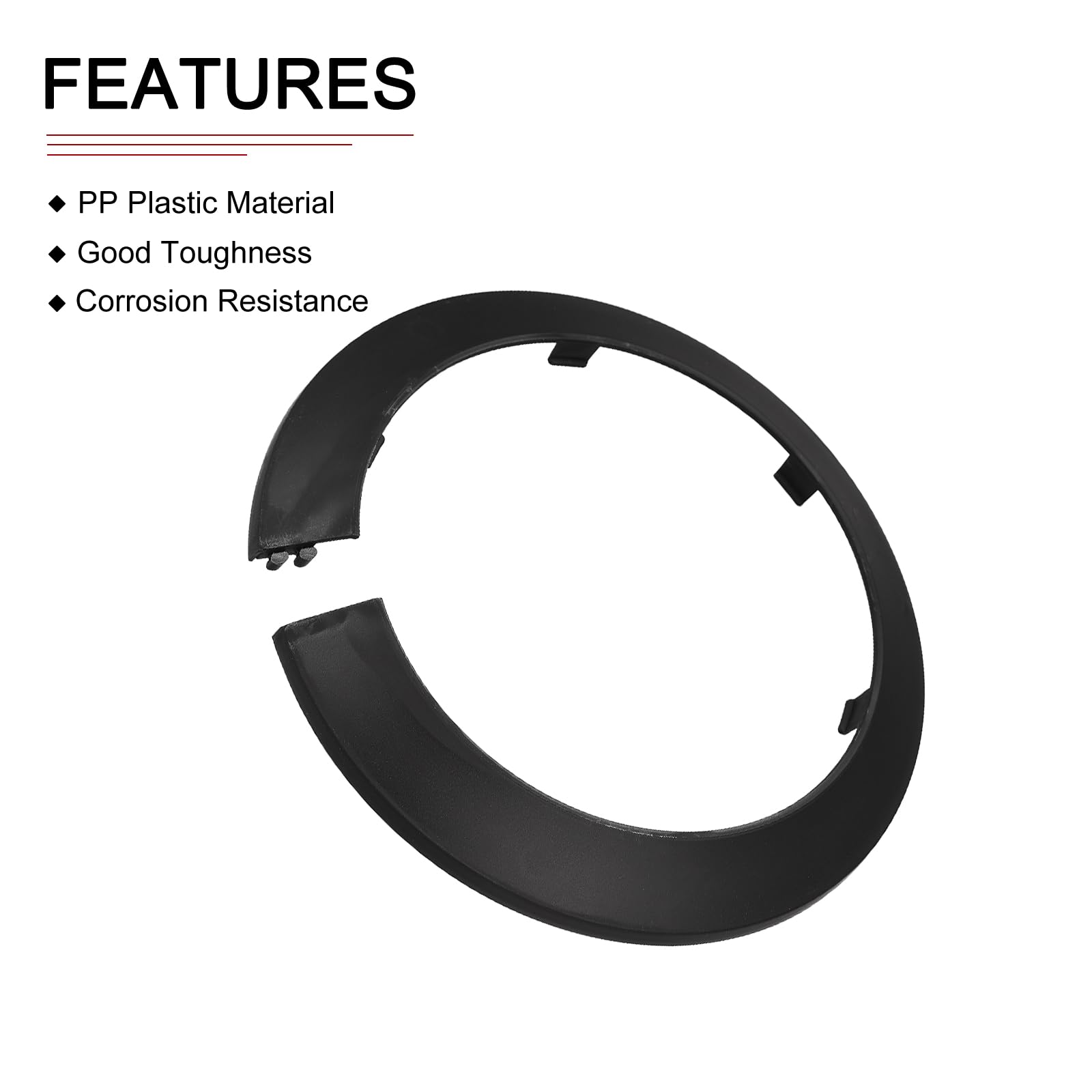 DTGN 154x15mm(DxT) Pipe Cover Decoration - 4Pack - Good for Bathroom Kitchen 114mm Dia Pipe - PP Plastic Escutcheon - Black - Image 3
