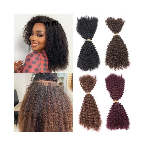 Extensiones de cabello humano afro rizado negro de 50g para trenzado natural de 14 a 24 pulgadas