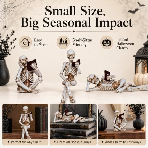 Set de 3 Figuras Decorativas Halloween de Esqueletos de Resina miniatura 2