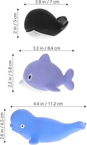 Yardwe 3pcs Creative Sea Animal Bath for Boy Girl Squeeze Water Playthings with Shark Dolphin Large Patterns Sensory Motor Skill Development for Bath Enjoyment