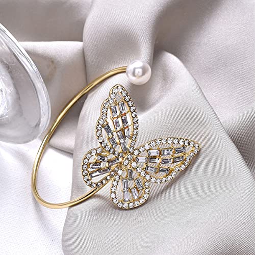 Stone Studded Butterfly Cuff Bracelet