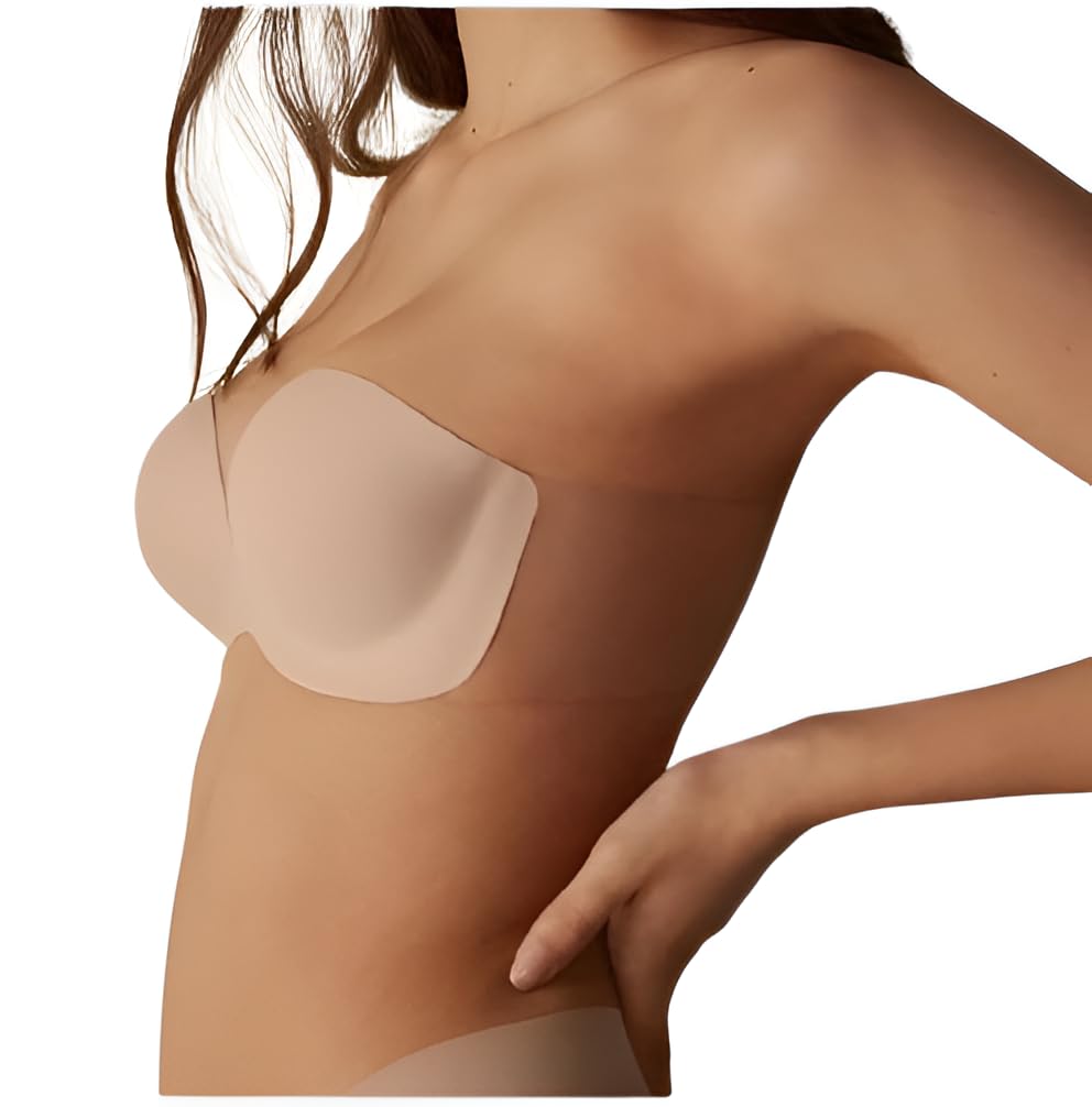 hearthora Invisible Stick on Bra for Women, Self Adhesive Strapless Backless Silicone Bra Cups with Natural Lift and Seamless Finish | Reusable Nude Push Up Bra for Bridal Gown, Saree, Party and Evening Dresses-picture-37