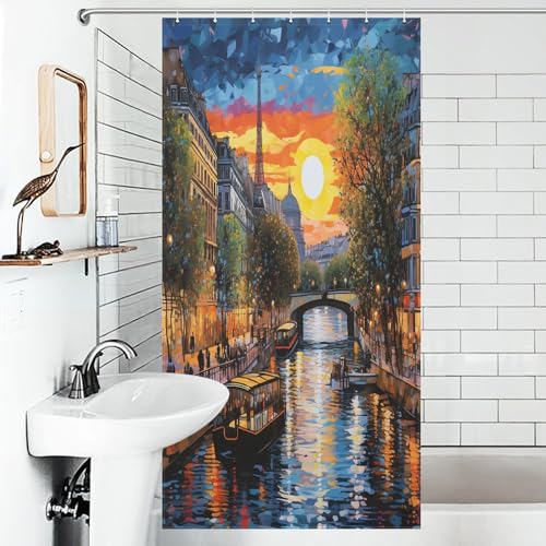 Rideau de douche en tissu polyester architecture urbaine chic