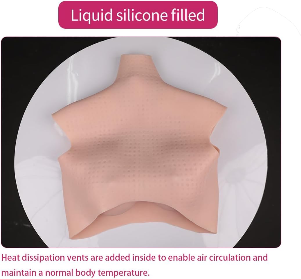 YRZGSAWJ H Cup Breastplate Silicone Fake Breast Large Size Thicken Edge 2024 Long Lasting Use Version for Crossdressers