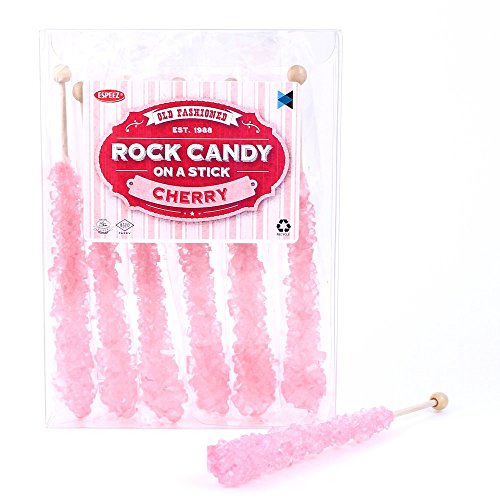 Extra Large Rock Candy Sticks: 6 Pink Cherry Lollipop - Individually Wrapped - Espeez Rock Candy Sticks For Candy Buffet, Birthdays, Weddings, Receptions And Baby Shower #TOP28