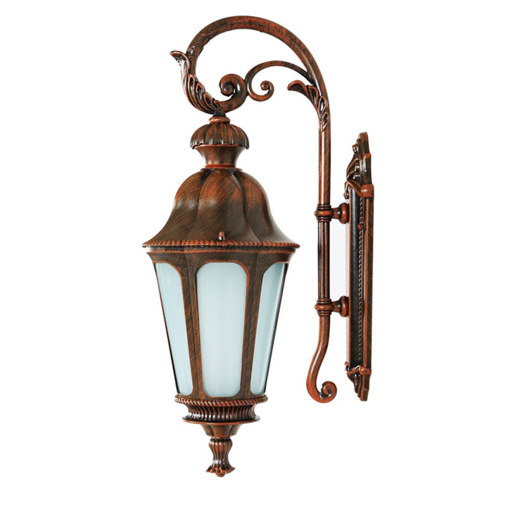 OZBMA Wall Lamp European Style Mount Outside Light Gooseneck Curved Arm Outdoor Sconces Vintage Rust Antique Sconce for Porch Patio Deck Garage