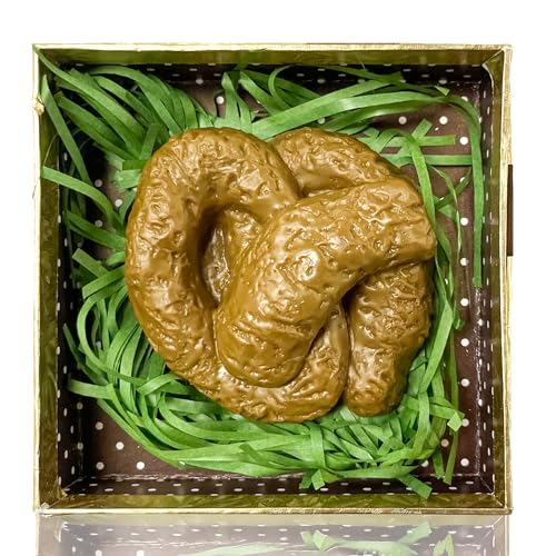 Vaulted Skulls & Co Poop in a Box | Fake Poop Gag Gift | Funny Poop Prank Box | Mystery Poop Gift Box | Poop Joke Gift | Novelty Poop Gifts | White Elephant Gifts | Brown/Gold | Box Size - 5