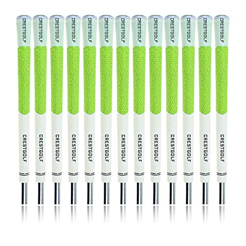 Crestgolf Multi-Compound Golf Putter Grip Golf Club Grips-13pcs, Rubber Combine with Carbon Yarn Thread,Anti-Slip, Standard Size (Green)