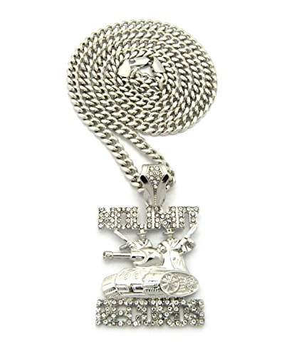 Crescendo SJ INC New ICED Out NO Limit Records Pendant &5mm/24 Cuban Chain Necklace - XZ118CCR