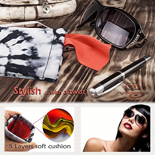 Image of Soft Sunglasses case | Large Glasses Case Holder - Eyeglass Pouch Squeeze Top | Glasses pouch Lightweight Extra Layers
