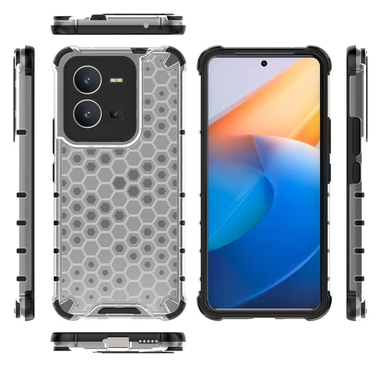 Image of Prime Retail Hard PC Back Case Cover for Vivo V25 5G Anti Slip Ultra Thin Shockproof Reinforced Corners (Transparent)