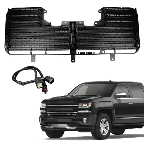 HocvrlX Radiator Shutter Assembly Compatible with Chevrolet Chevy Silverado 1500 GMC Sierra 1500 2017 2018 2019 84363184 601-374