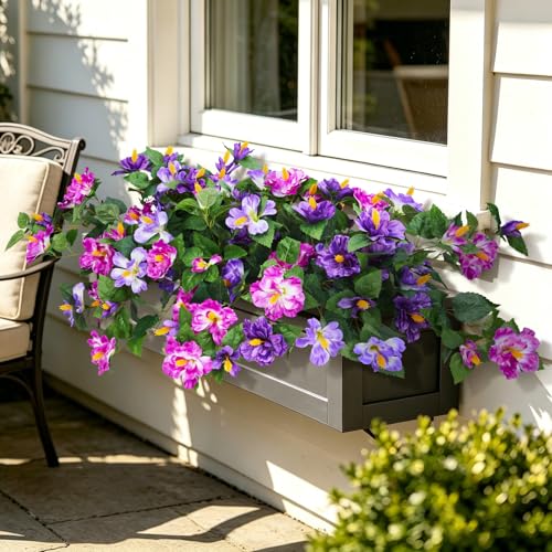 INXUGAO Artificial Flowers for Outdoors Indoors,2 Bunches Fake Hibiscus with Realistic UV Resistant Silk Flower Fabric Leaves,Faux Plants Outside for Patio Garden Yard Poch Decor ( image 8
