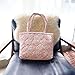 Floral Quilted Cotton Shoulder Bag for Women Medium Size Handbag Large Capacity Thickened Design Tote A020 (Pink)