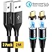 Produktbild Magnetisches Micro USB Ladekabel, AVIWIS [2Stück, 2m] Nylon Magnet Micro USB Schnellladekabel Android Kabel für Samsung Galaxy S7/ S6/ J7,Xiaomi,Huawei, Wiko,Nexus,Motorola,Nokia,Kindle,Echo Dot