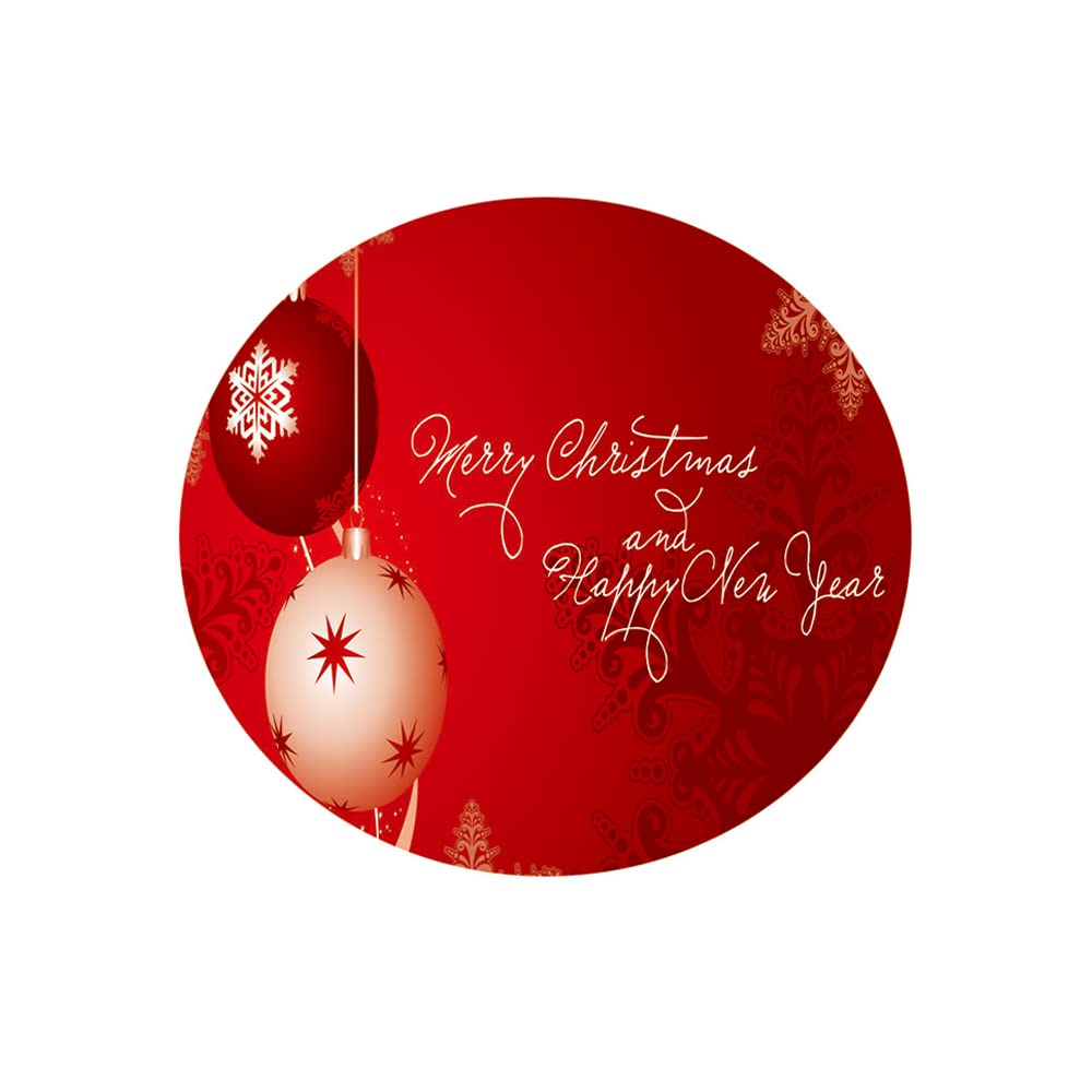 Treer-Shop Christmas Balls Treer Christmas Round Tablecloth Waterproof Wipeable, 3D Printing Circular Tablecloths Fitted Elastic Edged Xmas Table Cover Decoration For Kitchen Picnic Outdoor Party (,100Cm)