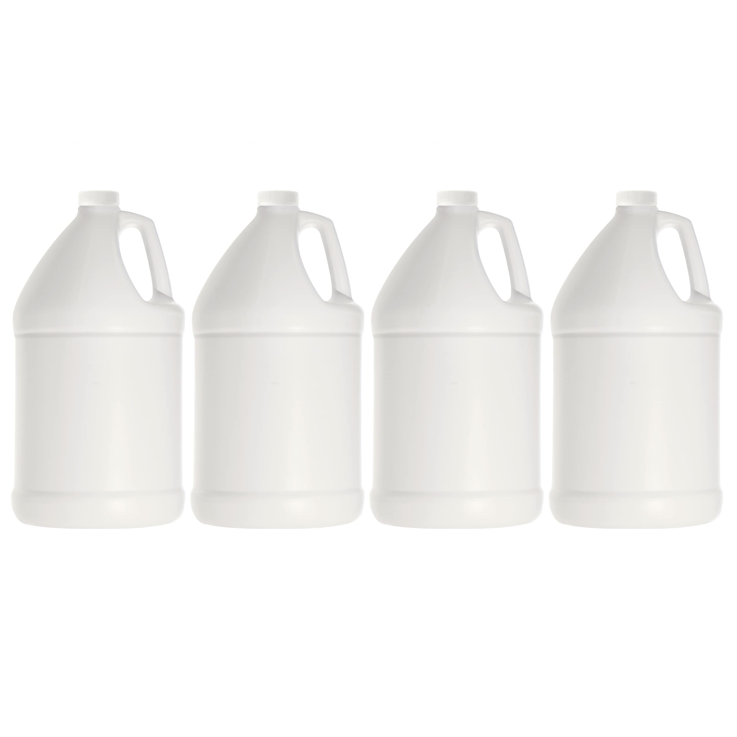 KOALA Round Gallon HDPE Opaque Jug with Twist Cap Leak Proof Food Safe Refillable Storage Containers Ideal for Shampoo, Conditioner, Detergent, Soap, Lotion, Gel, Liquid Hand Sanitizer, 4-Pack