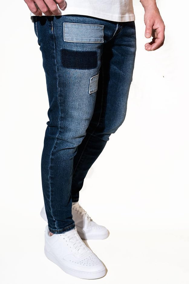 Men's Skinny Fit Jeans - Mid Rise & Stretchy Denim Pants for Men - Casual Tapered Jeans for Men3