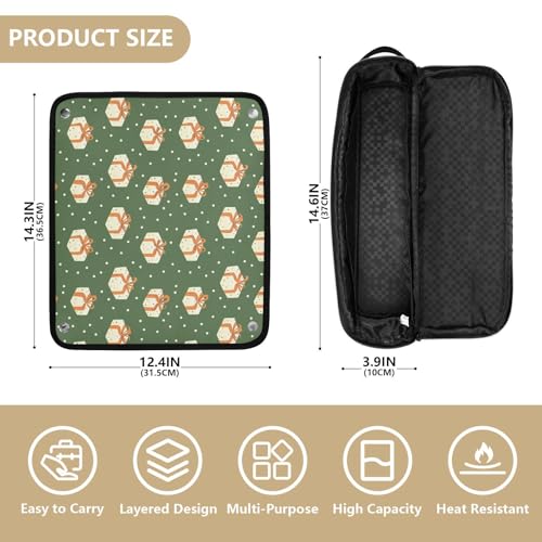 Bolsa de viaje resistente al calor para herramientas de cabello Marble New Year, organizador portátil para planchas, rizadores y accesorios de cuidado capilar miniatura 4